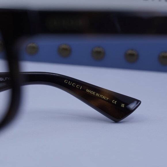 Gucci GG1584O 002 Square Eyeglasses - Dark Havana 53mm - Picture 7 of 10